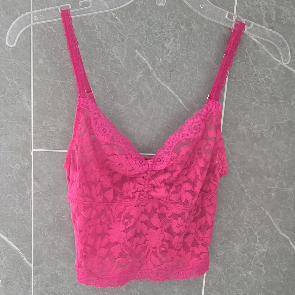 NWOT Victoria's Secret Moda International Pink Lace Bralette Bra CropTop Size XS